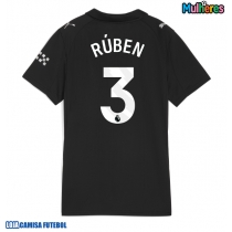 Camisa de Futebol Manchester City Ruben Dias #3 Equipamento Secundário Mulheres 2025-26 Manga Curta